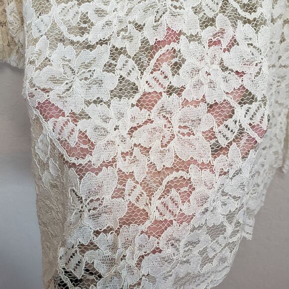 Diane Von Furstenberg Elisabetta Sheer Lace Blouse Women's 4 - Picture 5 of 12